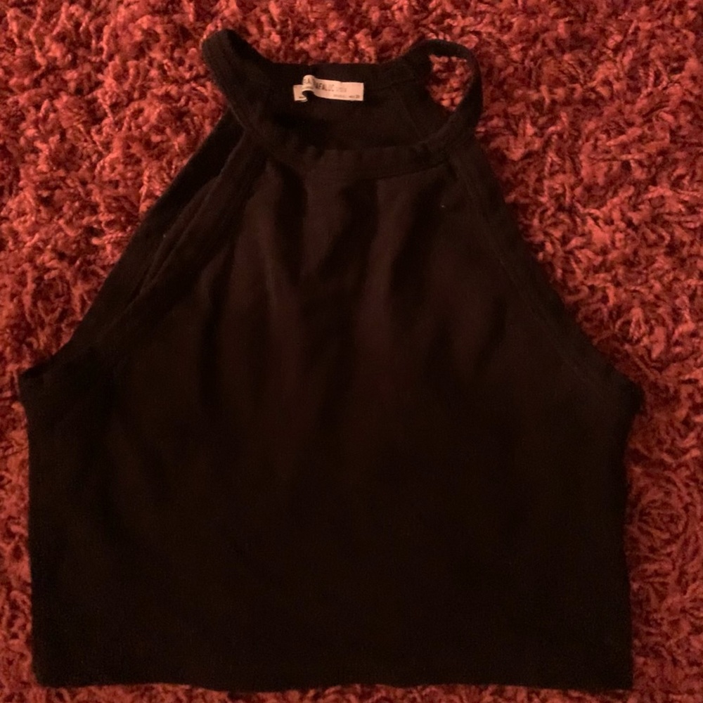 Zara black crop top